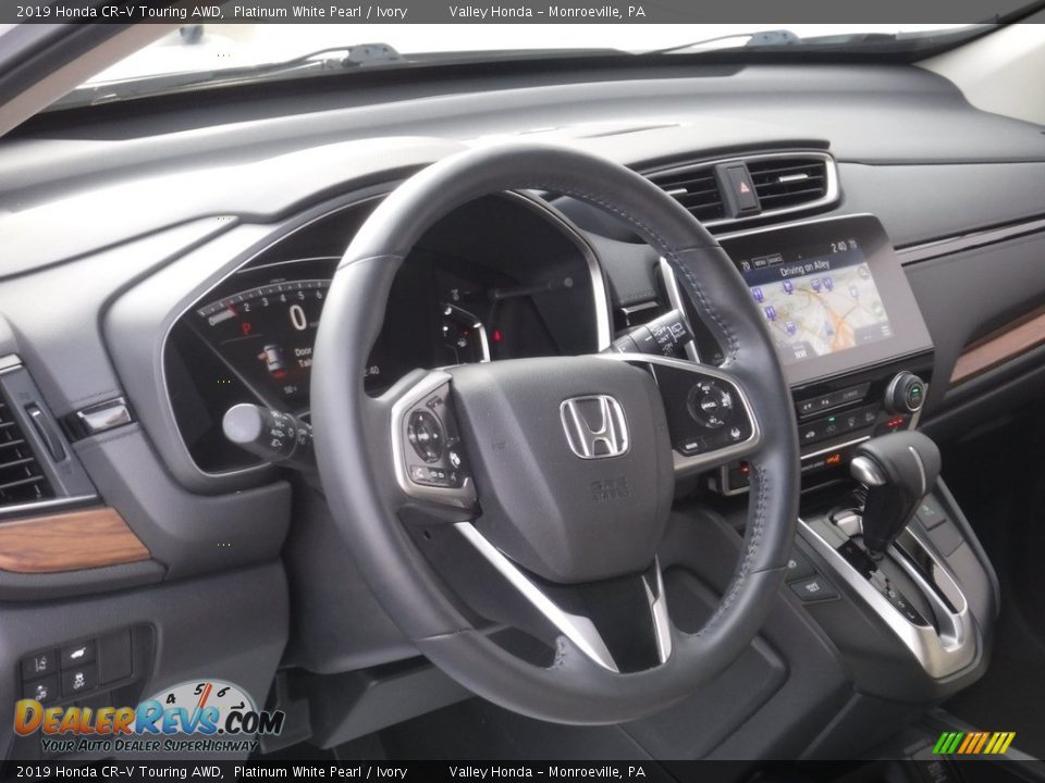 2019 Honda CR-V Touring AWD Platinum White Pearl / Ivory Photo #12