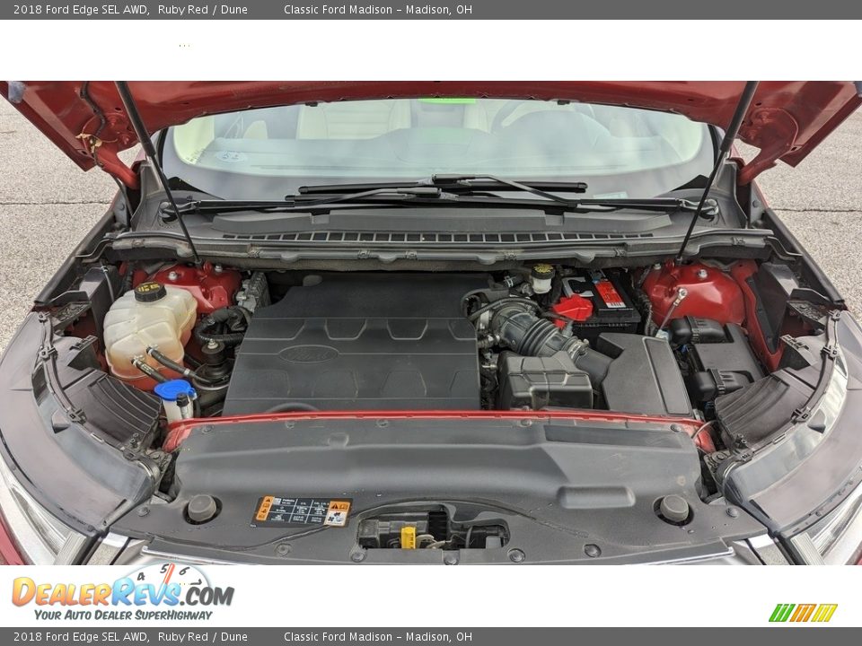 2018 Ford Edge SEL AWD Ruby Red / Dune Photo #16