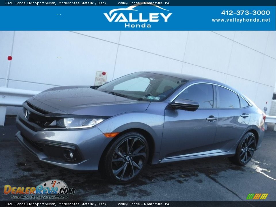 2020 Honda Civic Sport Sedan Modern Steel Metallic / Black Photo #1