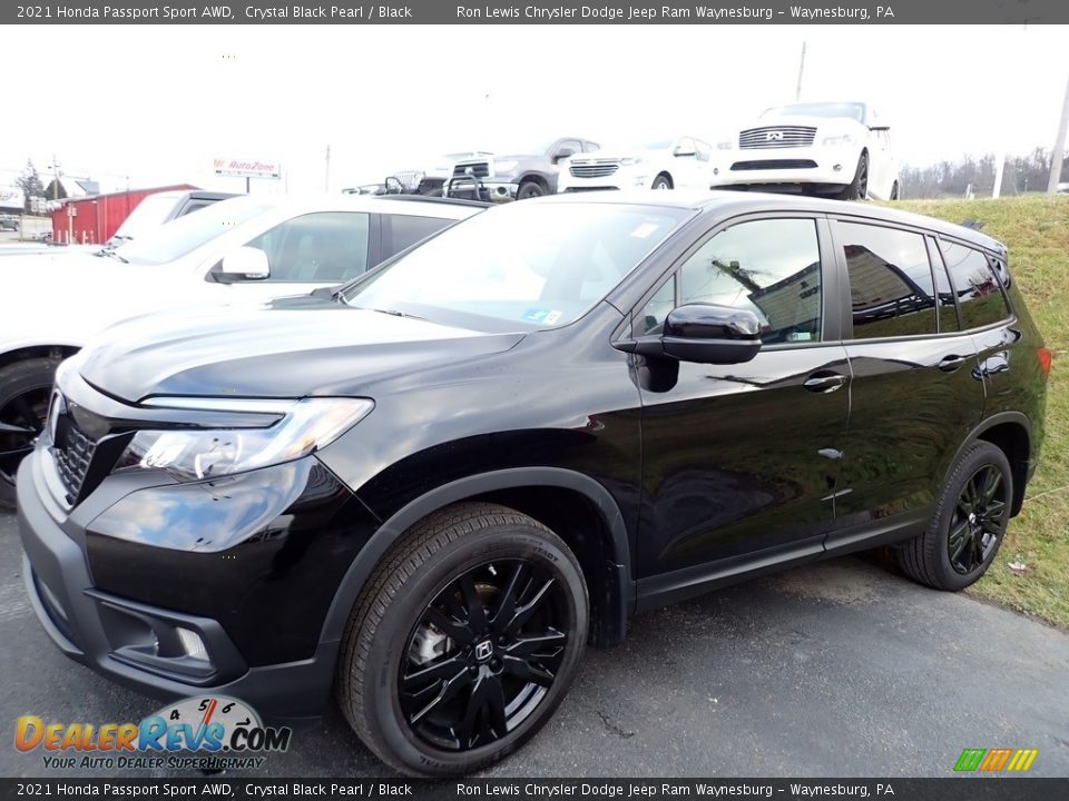 2021 Honda Passport Sport AWD Crystal Black Pearl / Black Photo #1