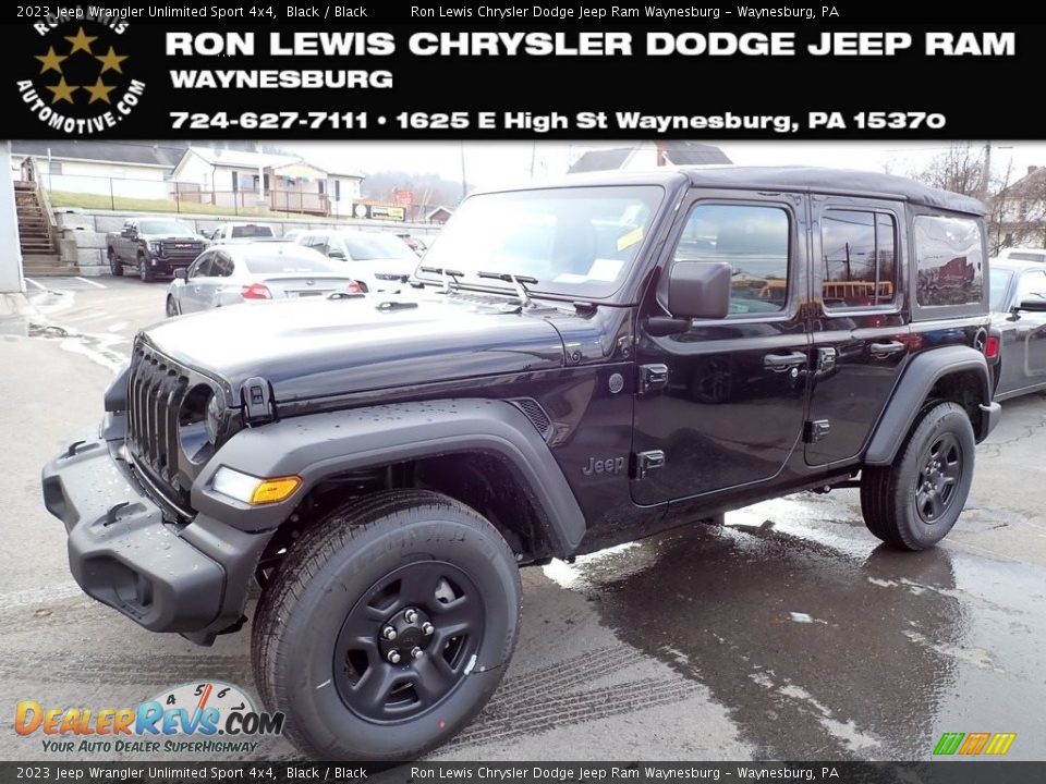 2023 Jeep Wrangler Unlimited Sport 4x4 Black / Black Photo #1