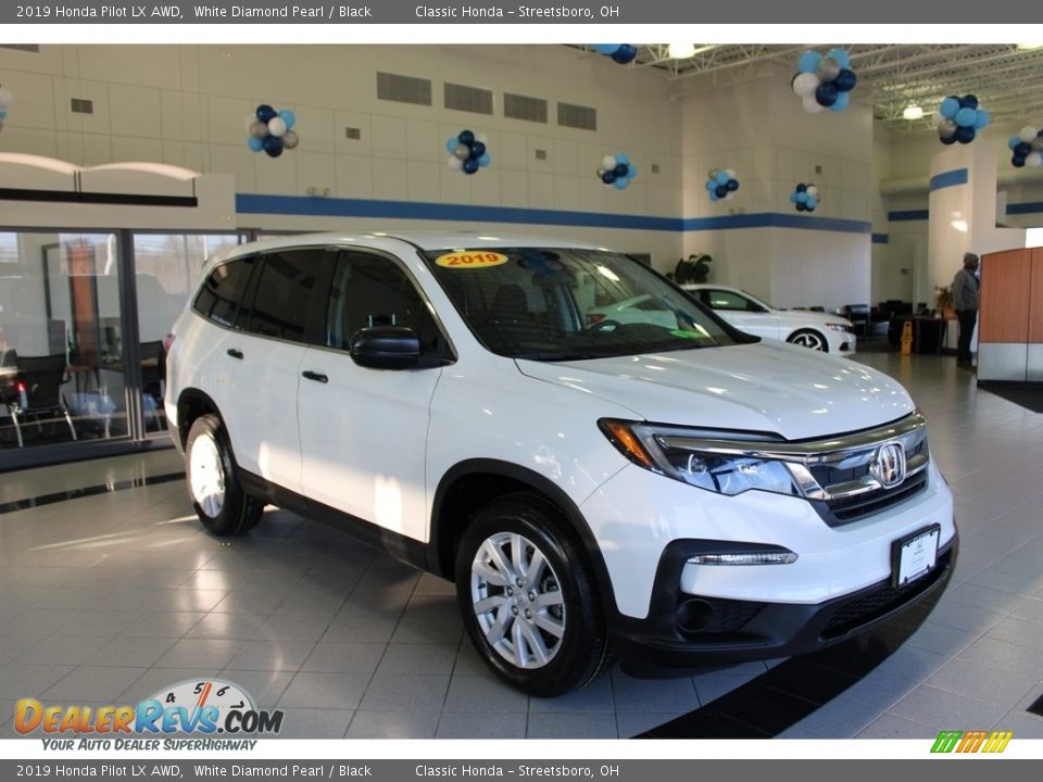 2019 Honda Pilot LX AWD White Diamond Pearl / Black Photo #3