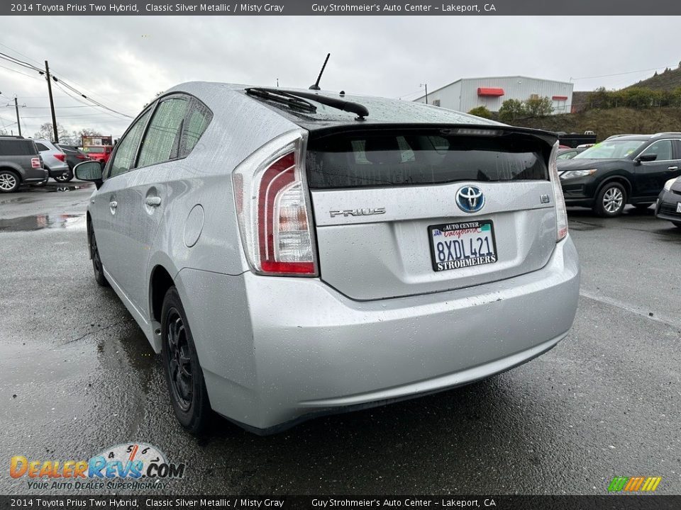 2014 Toyota Prius Two Hybrid Classic Silver Metallic / Misty Gray Photo #4