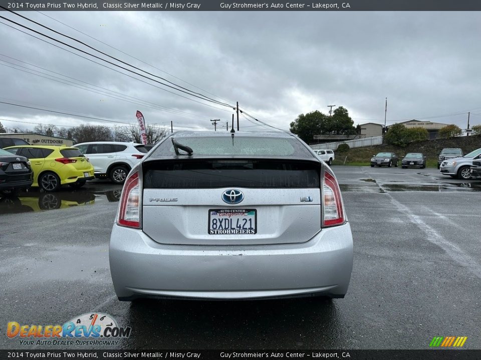 2014 Toyota Prius Two Hybrid Classic Silver Metallic / Misty Gray Photo #5