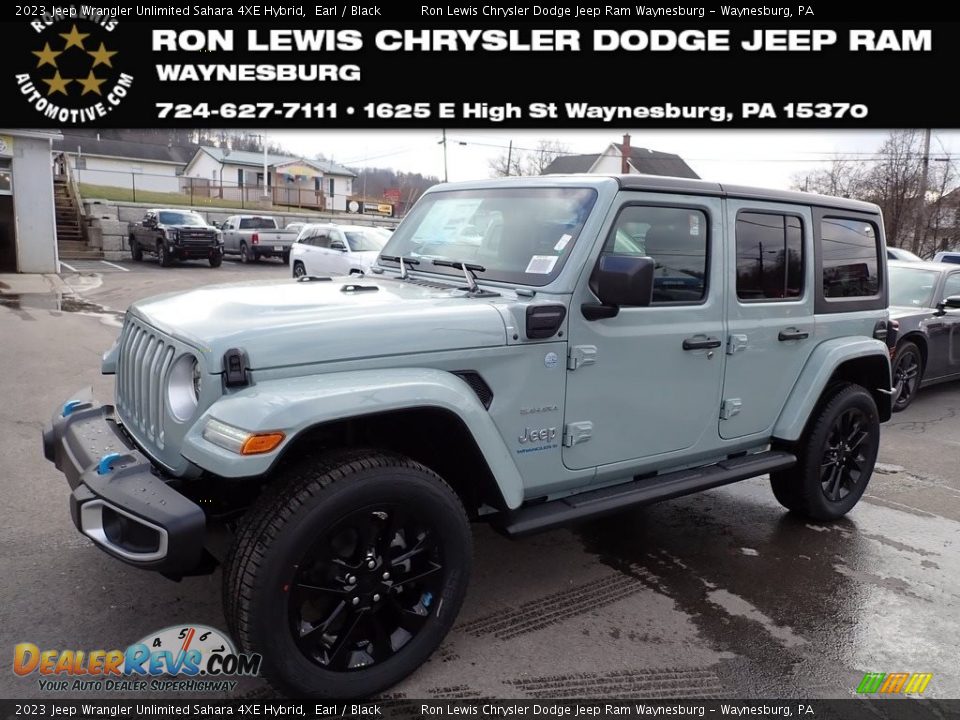 2023 Jeep Wrangler Unlimited Sahara 4XE Hybrid Earl / Black Photo #1