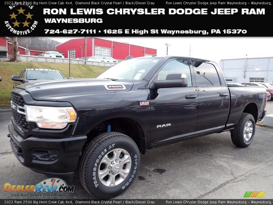 2022 Ram 2500 Big Horn Crew Cab 4x4 Diamond Black Crystal Pearl / Black/Diesel Gray Photo #1