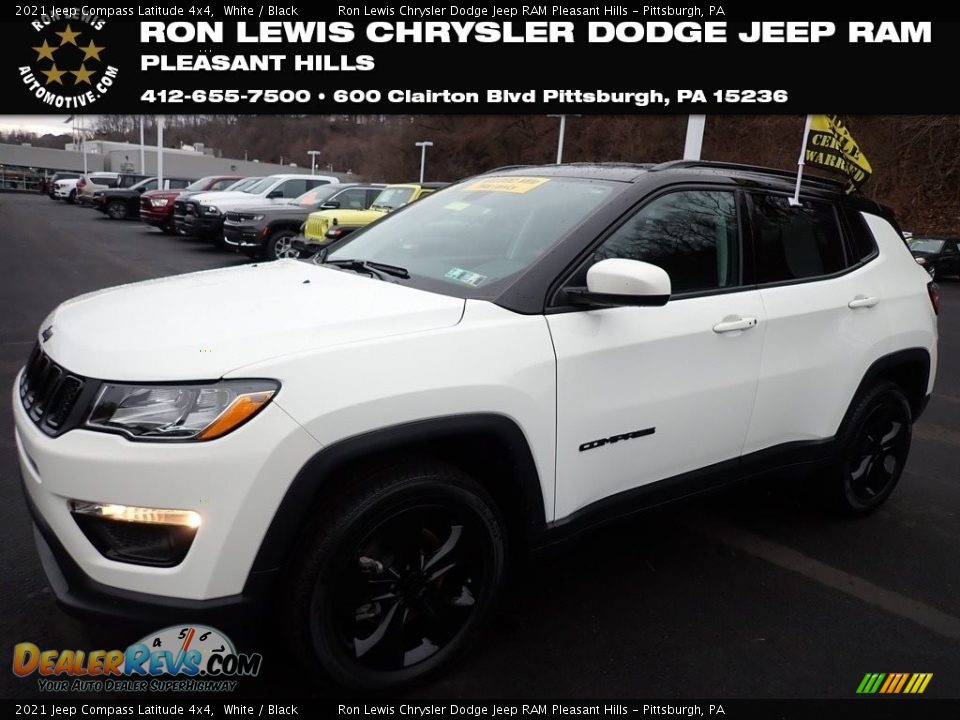 2021 Jeep Compass Latitude 4x4 White / Black Photo #1