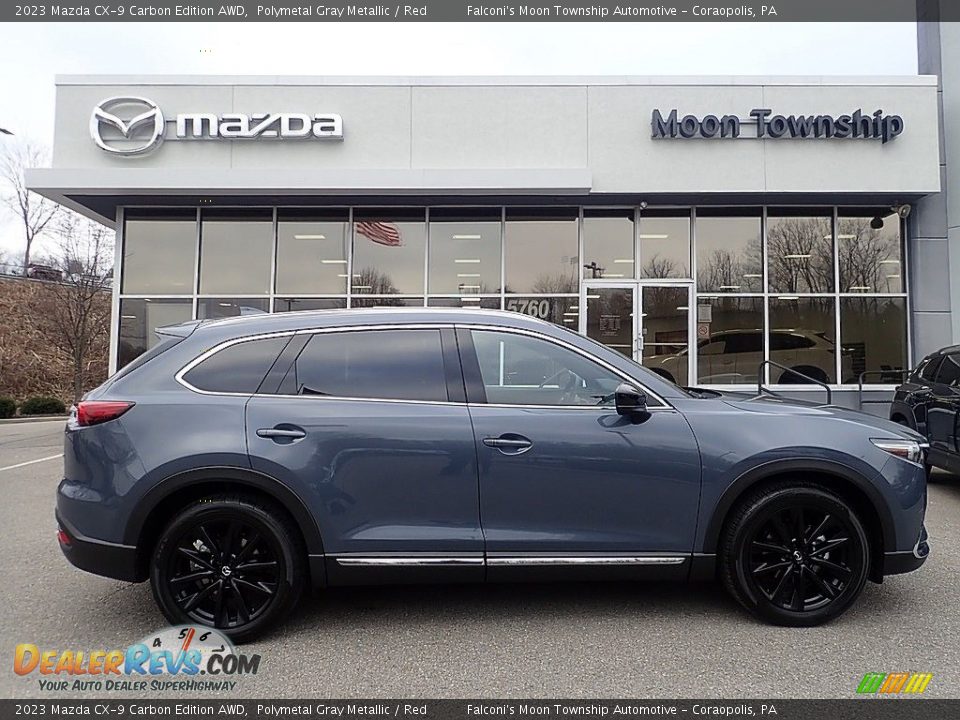 2023 Mazda CX-9 Carbon Edition AWD Polymetal Gray Metallic / Red Photo #1