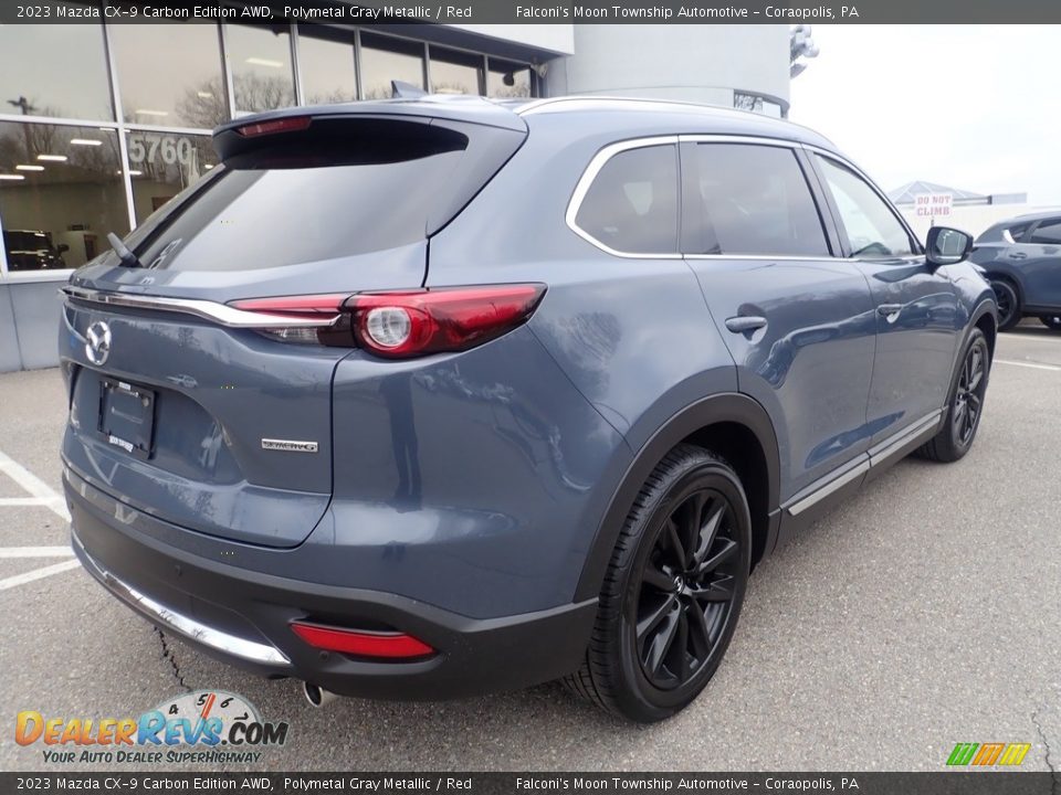 2023 Mazda CX-9 Carbon Edition AWD Polymetal Gray Metallic / Red Photo #2