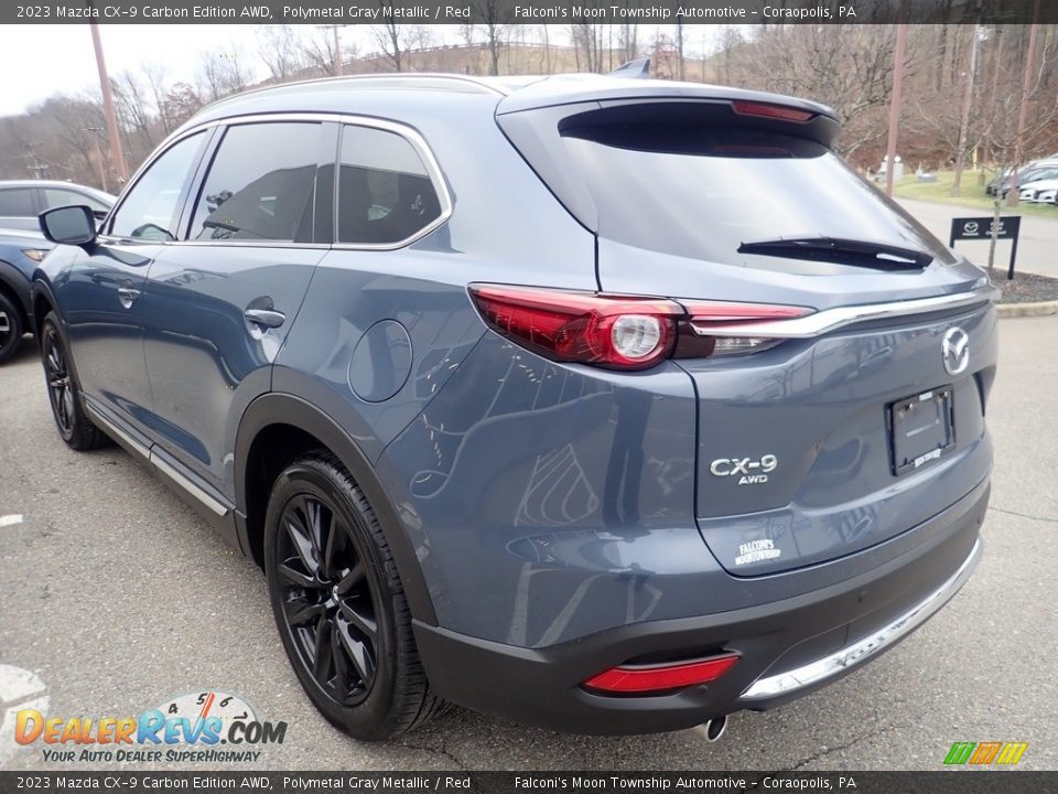 2023 Mazda CX-9 Carbon Edition AWD Polymetal Gray Metallic / Red Photo #5