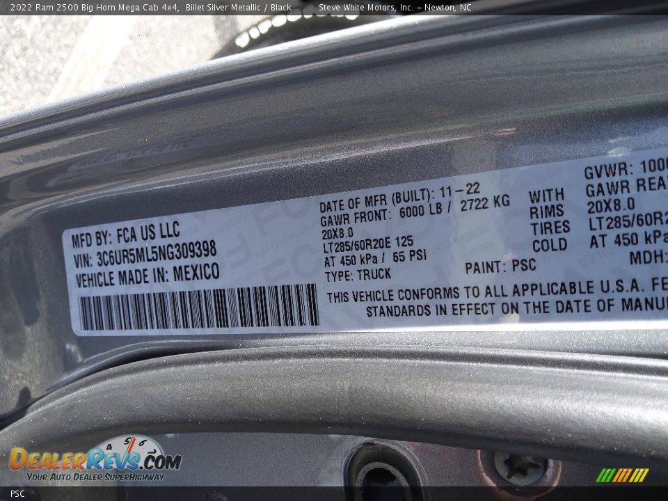 Ram Color Code PSC Billet Silver Metallic