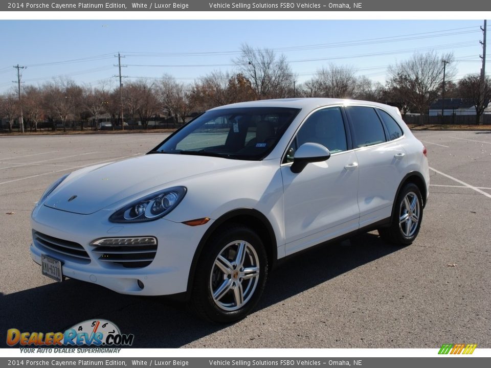 2014 Porsche Cayenne Platinum Edition White / Luxor Beige Photo #1