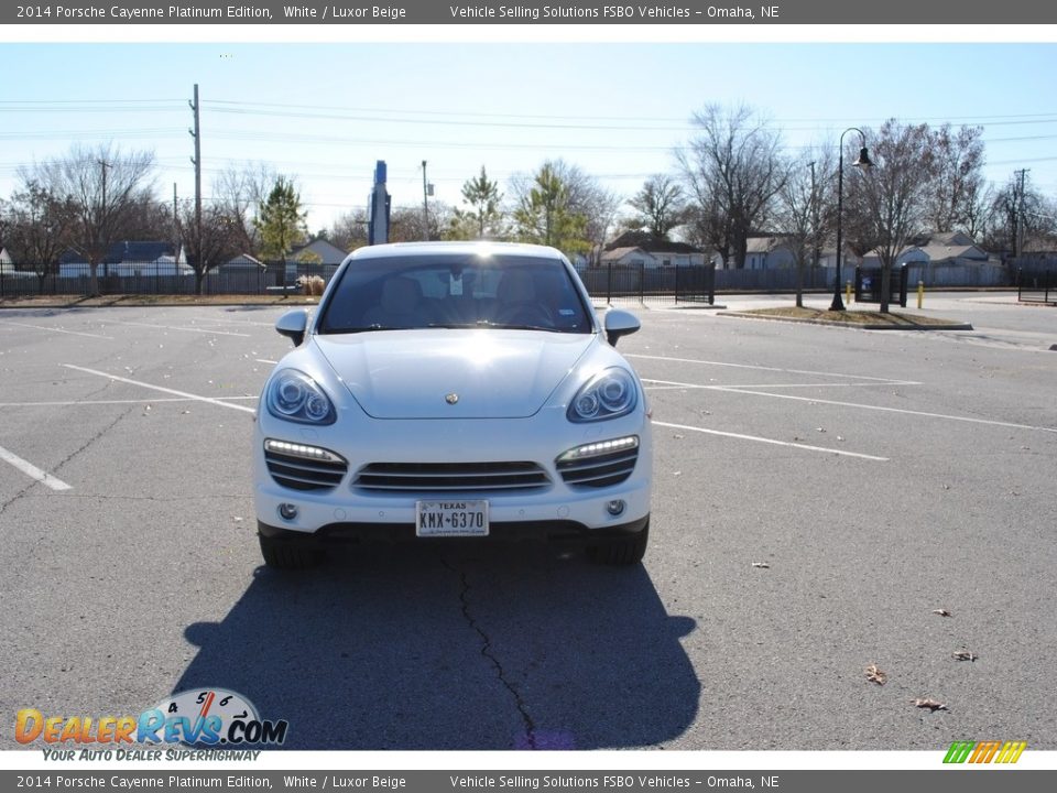 2014 Porsche Cayenne Platinum Edition White / Luxor Beige Photo #3