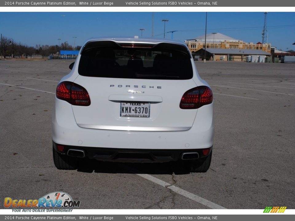 2014 Porsche Cayenne Platinum Edition White / Luxor Beige Photo #4