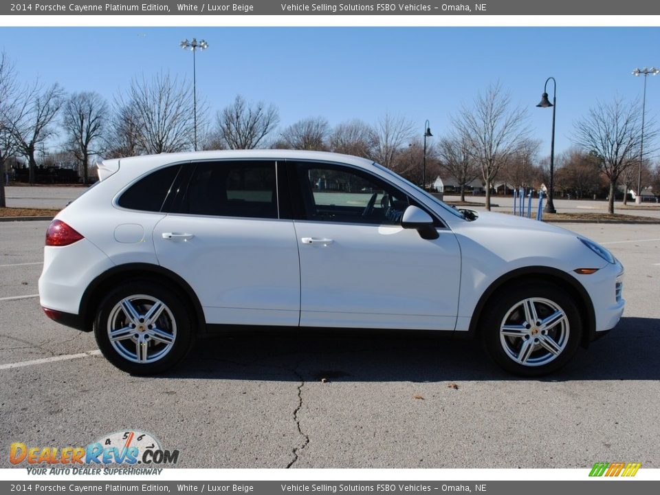 2014 Porsche Cayenne Platinum Edition White / Luxor Beige Photo #5