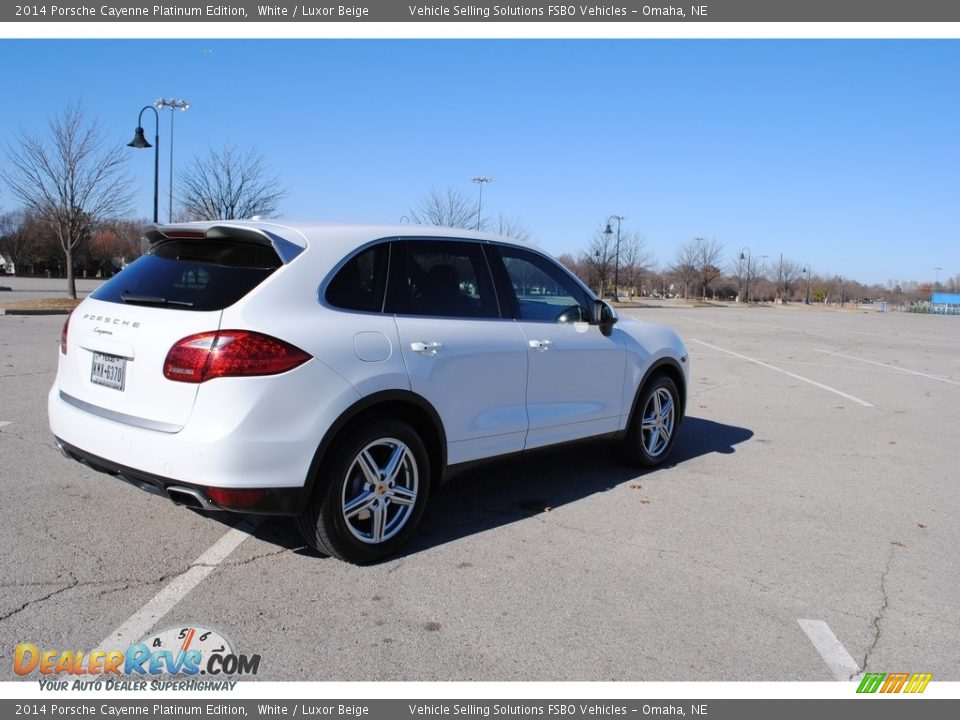 2014 Porsche Cayenne Platinum Edition White / Luxor Beige Photo #6