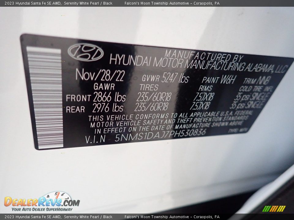 2023 Hyundai Santa Fe SE AWD Serenity White Pearl / Black Photo #18