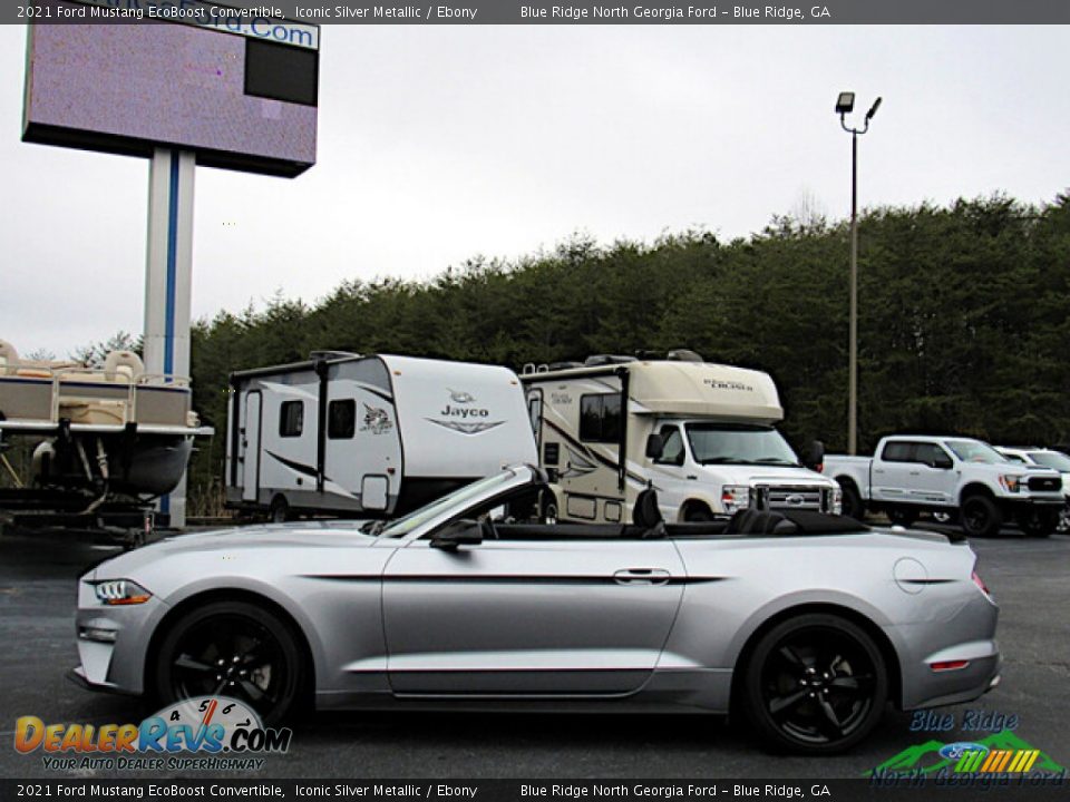 Iconic Silver Metallic 2021 Ford Mustang EcoBoost Convertible Photo #2