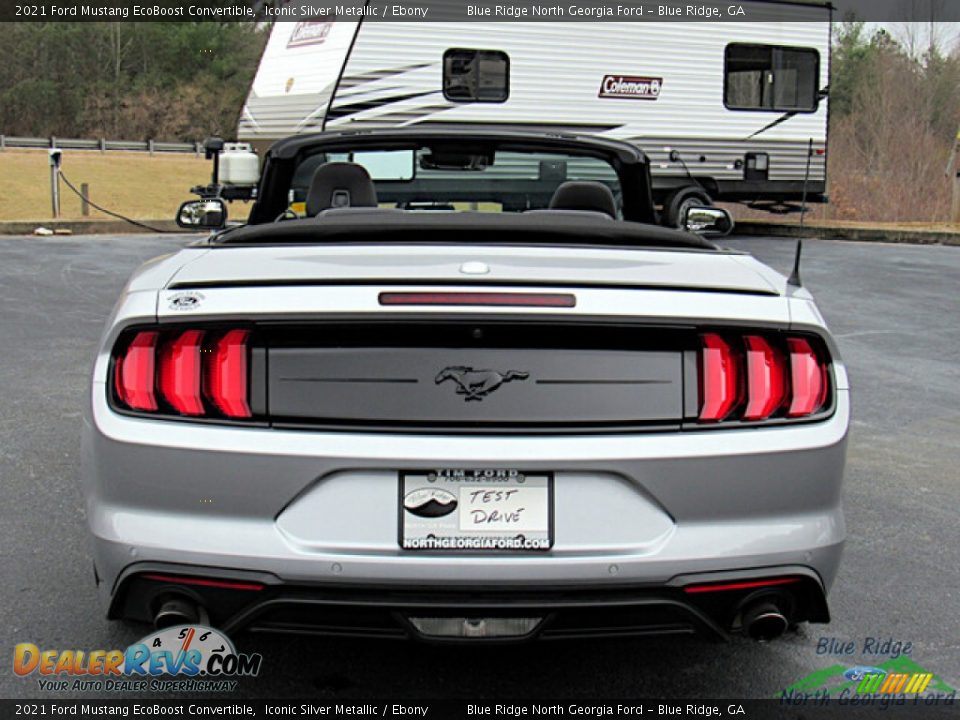 2021 Ford Mustang EcoBoost Convertible Iconic Silver Metallic / Ebony Photo #4