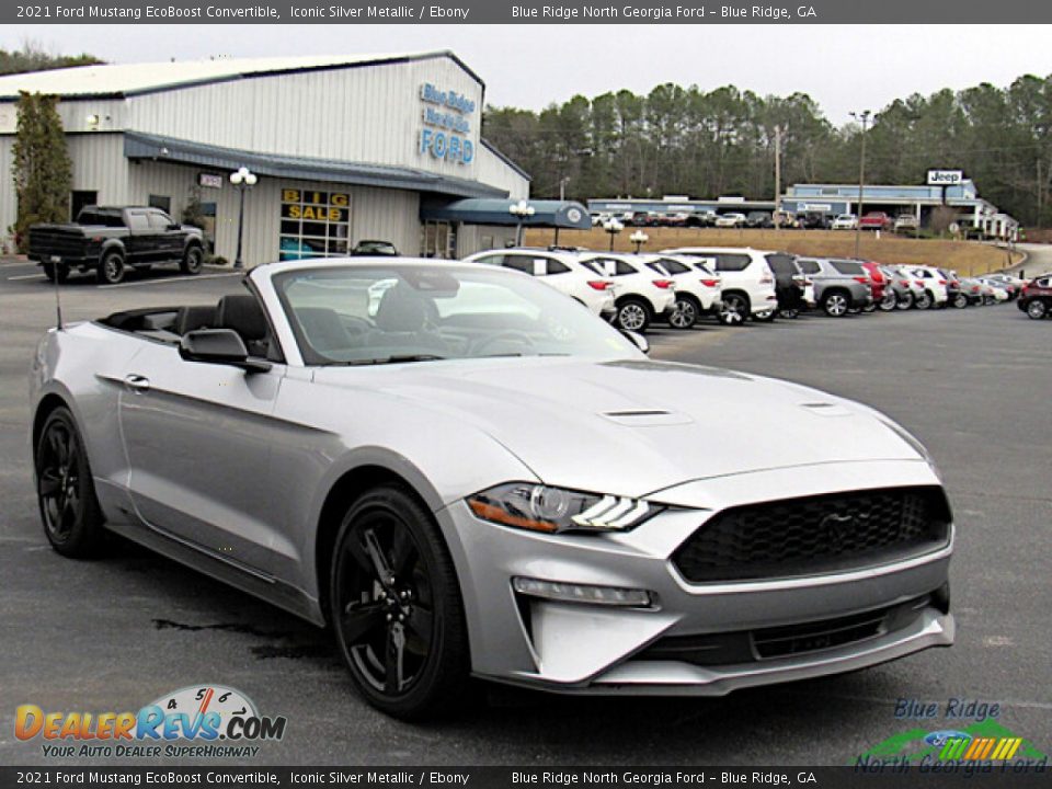 Front 3/4 View of 2021 Ford Mustang EcoBoost Convertible Photo #7