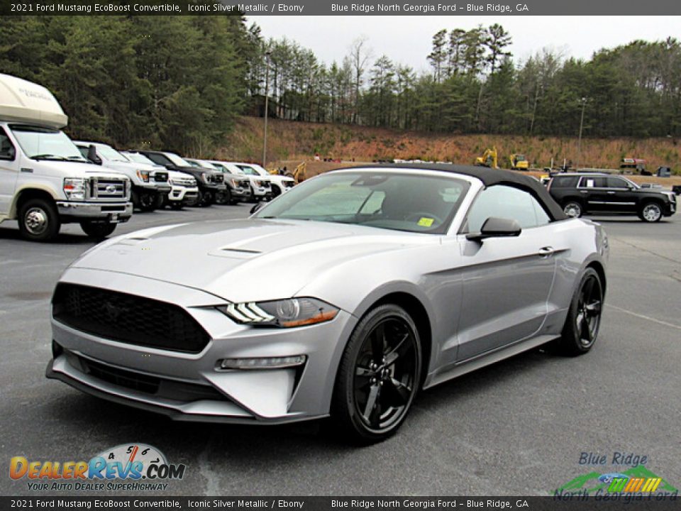 Iconic Silver Metallic 2021 Ford Mustang EcoBoost Convertible Photo #9
