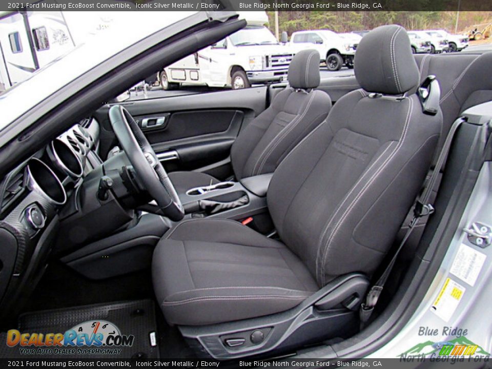 Ebony Interior - 2021 Ford Mustang EcoBoost Convertible Photo #13