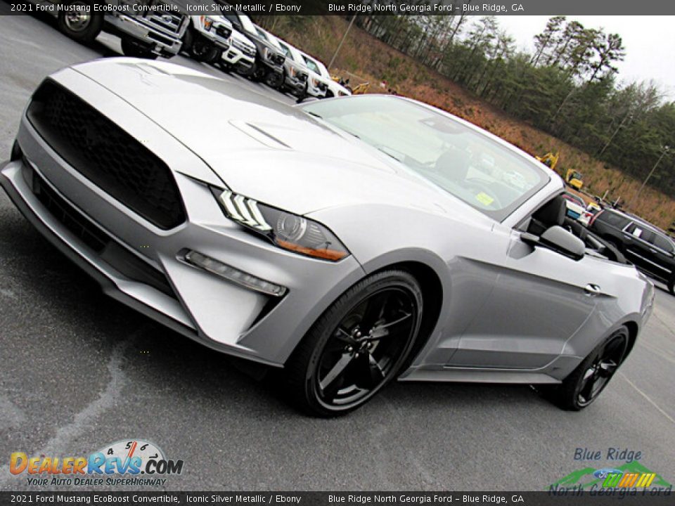 2021 Ford Mustang EcoBoost Convertible Iconic Silver Metallic / Ebony Photo #27