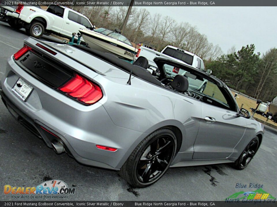 2021 Ford Mustang EcoBoost Convertible Iconic Silver Metallic / Ebony Photo #29