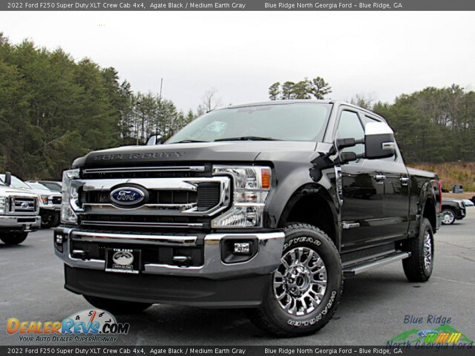 2022 Ford F250 Super Duty XLT Crew Cab 4x4 Agate Black / Medium Earth Gray Photo #1