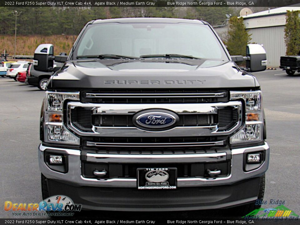 2022 Ford F250 Super Duty XLT Crew Cab 4x4 Agate Black / Medium Earth Gray Photo #8