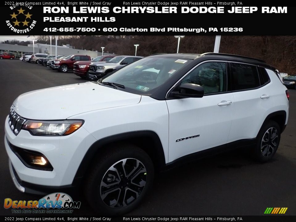 2022 Jeep Compass Limited 4x4 Bright White / Steel Gray Photo #1