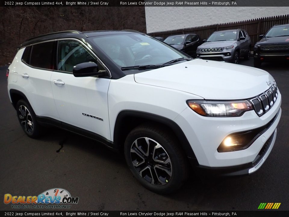 2022 Jeep Compass Limited 4x4 Bright White / Steel Gray Photo #8