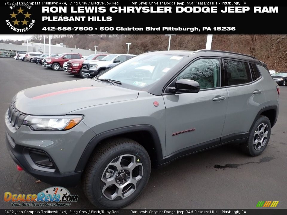 2022 Jeep Compass Trailhawk 4x4 Sting Gray / Black/Ruby Red Photo #1