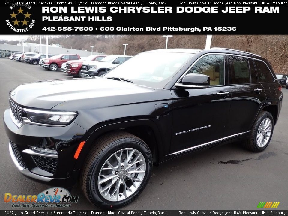 2022 Jeep Grand Cherokee Summit 4XE Hybrid Diamond Black Crystal Pearl / Tupelo/Black Photo #1