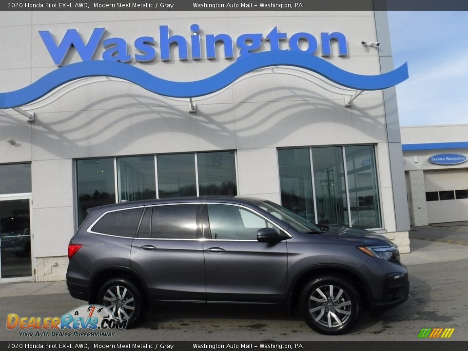 2020 Honda Pilot EX-L AWD Modern Steel Metallic / Gray Photo #2