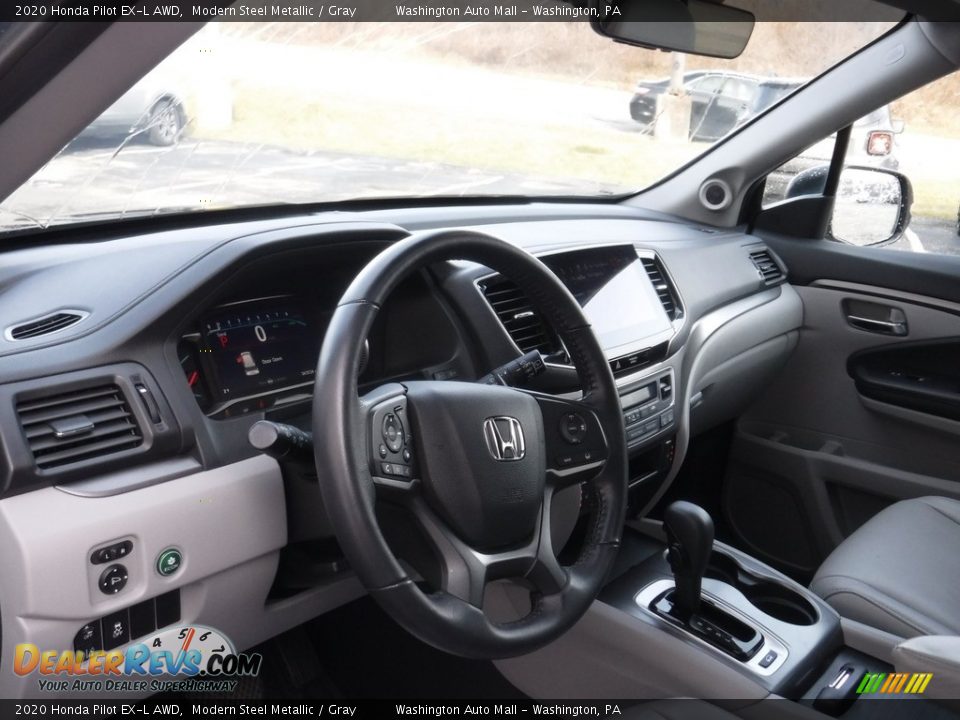 2020 Honda Pilot EX-L AWD Modern Steel Metallic / Gray Photo #17