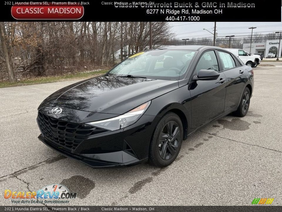 2021 Hyundai Elantra SEL Phantom Black / Black Photo #1