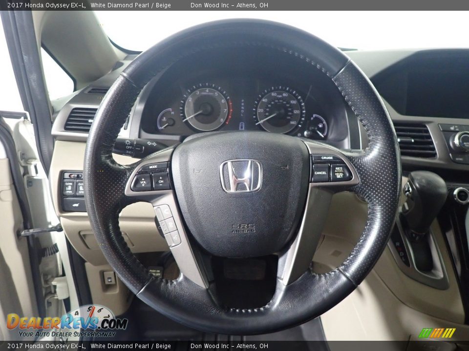 2017 Honda Odyssey EX-L White Diamond Pearl / Beige Photo #25