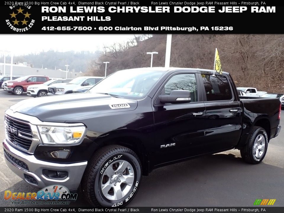 2020 Ram 1500 Big Horn Crew Cab 4x4 Diamond Black Crystal Pearl / Black Photo #1