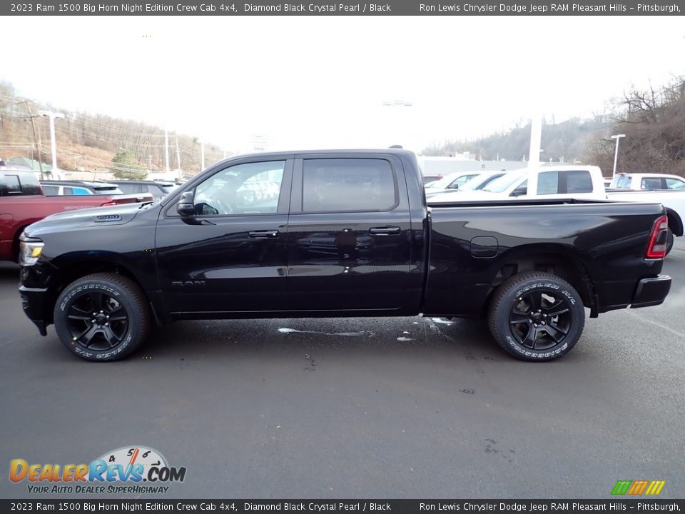 Diamond Black Crystal Pearl 2023 Ram 1500 Big Horn Night Edition Crew Cab 4x4 Photo #2