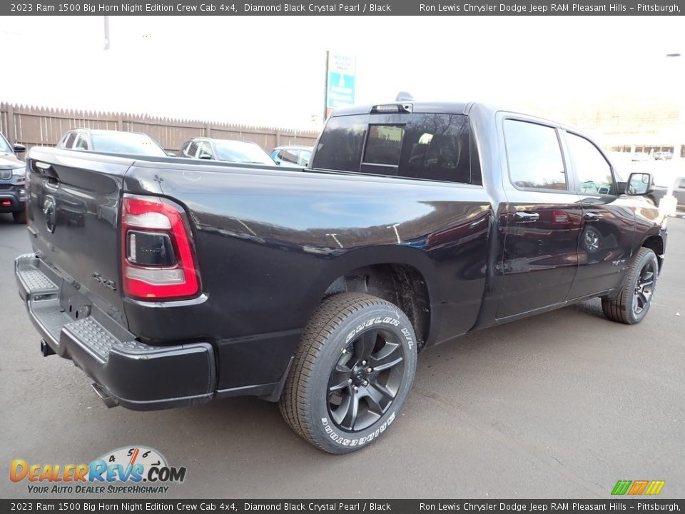 2023 Ram 1500 Big Horn Night Edition Crew Cab 4x4 Diamond Black Crystal Pearl / Black Photo #6