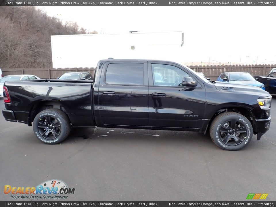 Diamond Black Crystal Pearl 2023 Ram 1500 Big Horn Night Edition Crew Cab 4x4 Photo #7