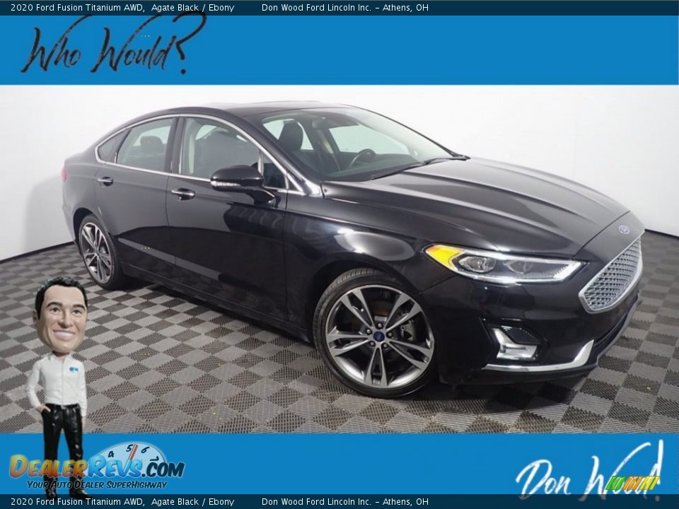 2020 Ford Fusion Titanium AWD Agate Black / Ebony Photo #1