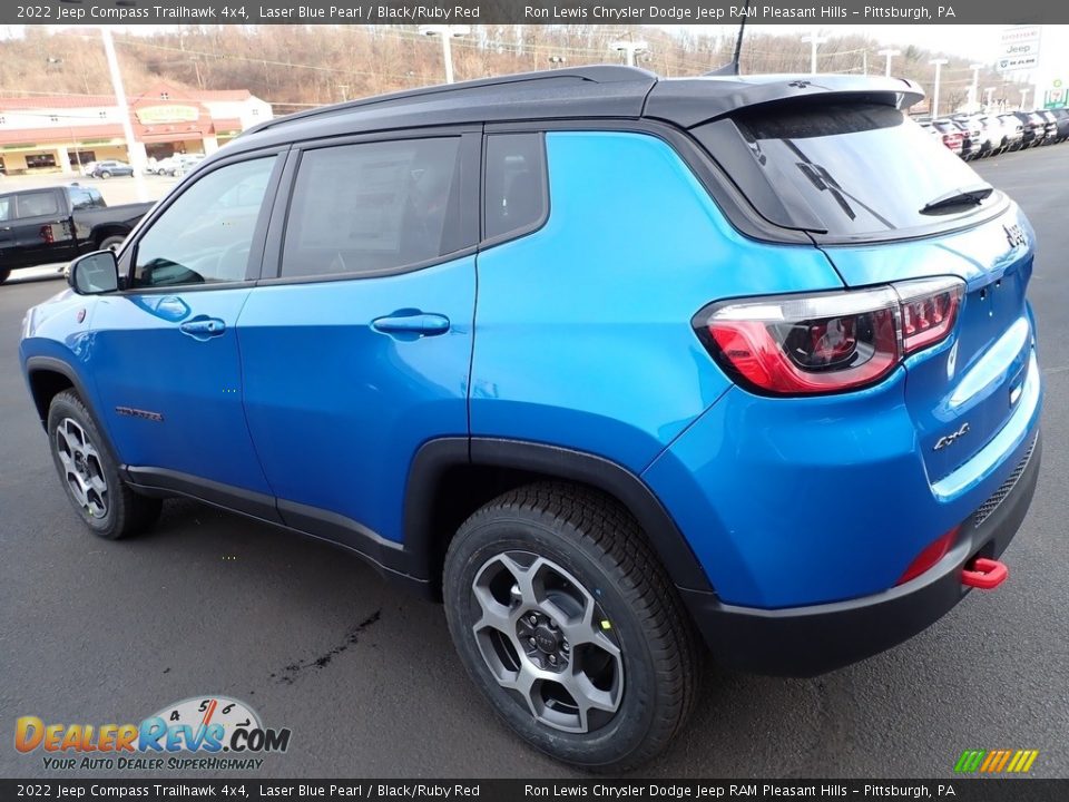 2022 Jeep Compass Trailhawk 4x4 Laser Blue Pearl / Black/Ruby Red Photo #3