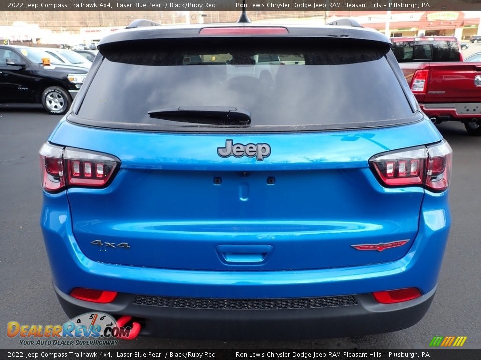 2022 Jeep Compass Trailhawk 4x4 Laser Blue Pearl / Black/Ruby Red Photo #4