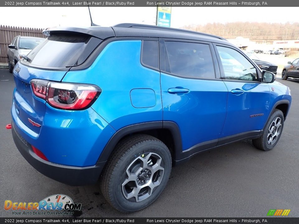 2022 Jeep Compass Trailhawk 4x4 Laser Blue Pearl / Black/Ruby Red Photo #6