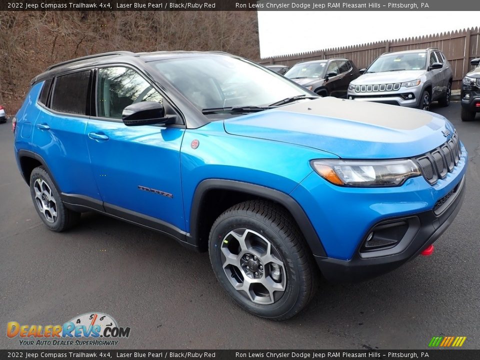 2022 Jeep Compass Trailhawk 4x4 Laser Blue Pearl / Black/Ruby Red Photo #8