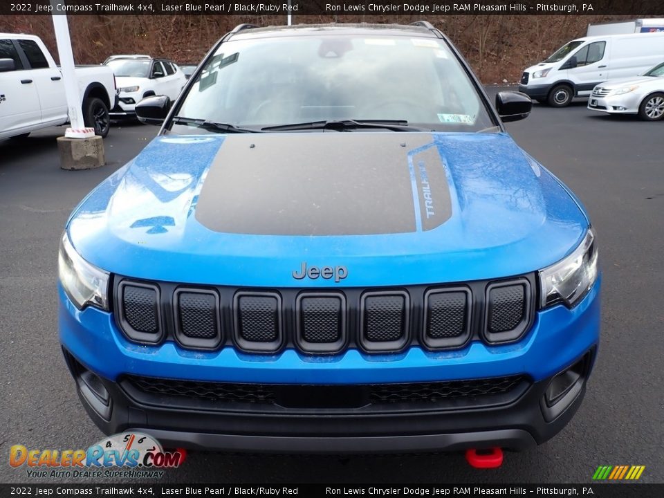 2022 Jeep Compass Trailhawk 4x4 Laser Blue Pearl / Black/Ruby Red Photo #9