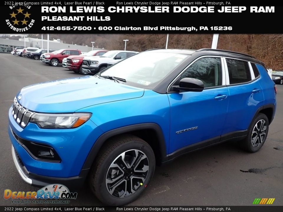 2022 Jeep Compass Limited 4x4 Laser Blue Pearl / Black Photo #1