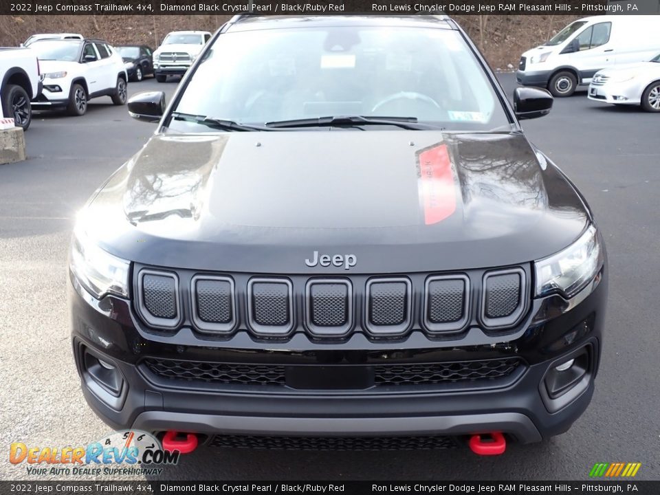 2022 Jeep Compass Trailhawk 4x4 Diamond Black Crystal Pearl / Black/Ruby Red Photo #9